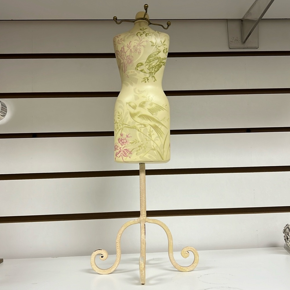 Pink, Cream & Green Wooden Necklace Display